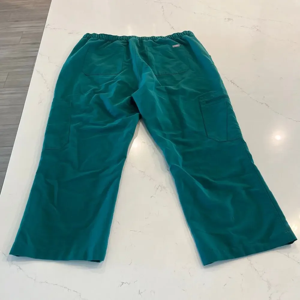 FIGS Cairo‎ Cargo Scrub Pants Green Size XXL Short Hemmed